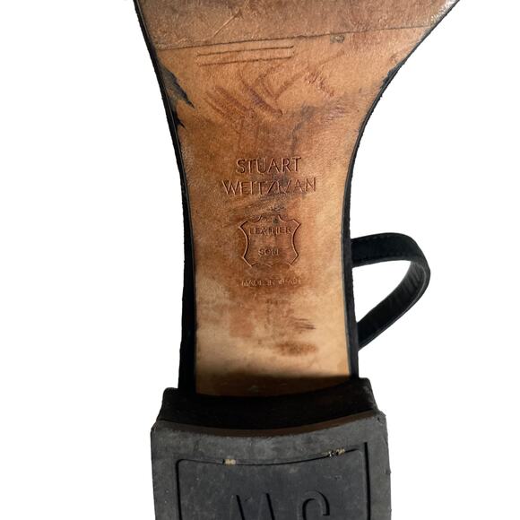 STUART WEITZMAN Women's Nearlynude Ankle Strap Sandal Black Size 5 - Picture 7 of 10